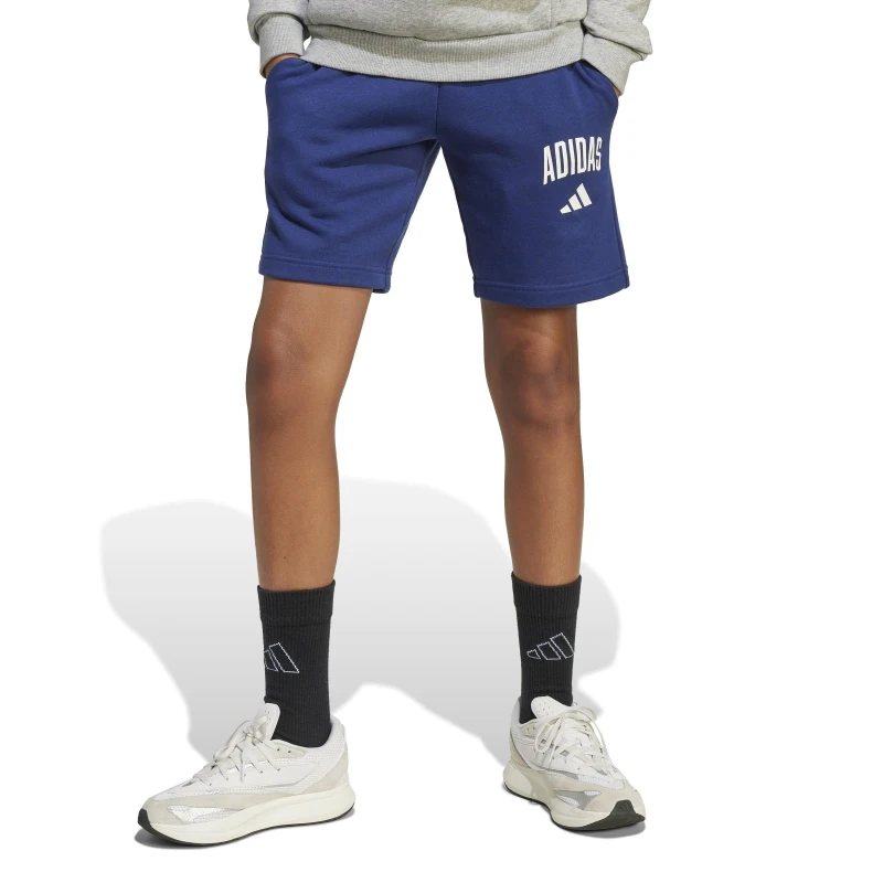 Image of adidas Unisex Kids Jersey Jogger Shorts Dk Blue/White unisex 11-12 Years