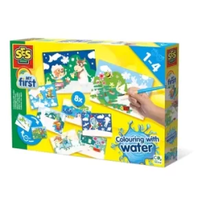 Image of SES CREATIVE Childrens Hidden Animals Mega Colouring with Water Set, 12 Months and Above (14459)