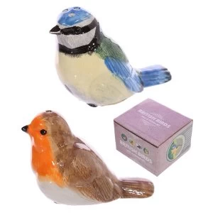 Image of British Birds Blue Tit and Robin Salt and Pepper Set