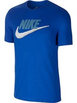 Image of Nike Brandmark Tee - Blue/White, Size L, Men