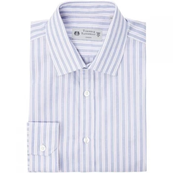 Image of Turner and Sanderson Duncan Slim Fit Stripe Shirt - Blue