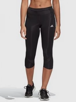 Image of Adidas Own The Run Response Capri Leggings - Black