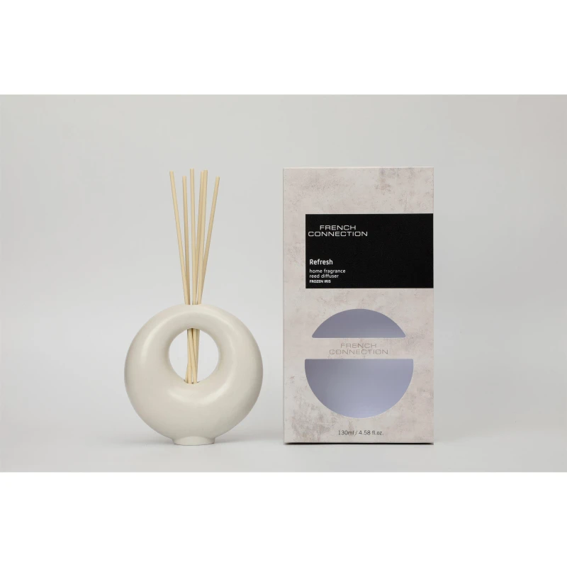 Image of French Connection French Connection Iris & Orange Blossom Reed Diffuser 130ml Stone Range in Light Beige Size: 1 Pack Light Beige 1 Pack Unisex 5056