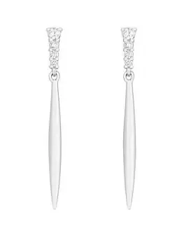 Image of Simply Silver Sterling Silver 925 Polished And Cubic Zirconia Drop Earrings