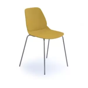 Image of Strut multi-purpose chair with chrome 4 leg frame - mustard