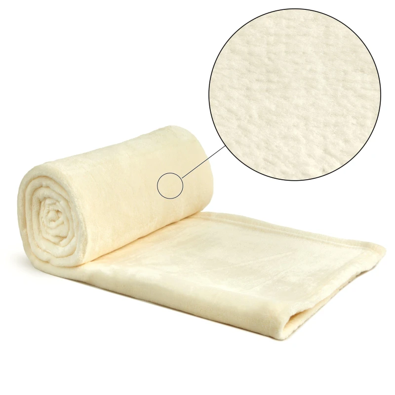 Image of Emma Barclay Snug Throw Blanket Flannel Fleece Super Soft Cream unisex 140x180cm