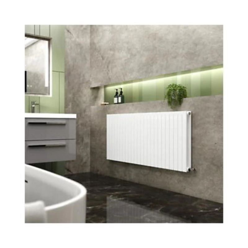 Image of Aspire Aspire - Hudson Reed Sloane Double Designer Horizontal Radiator 600mm h x 1398mm w - Satin White PWHLW59D
