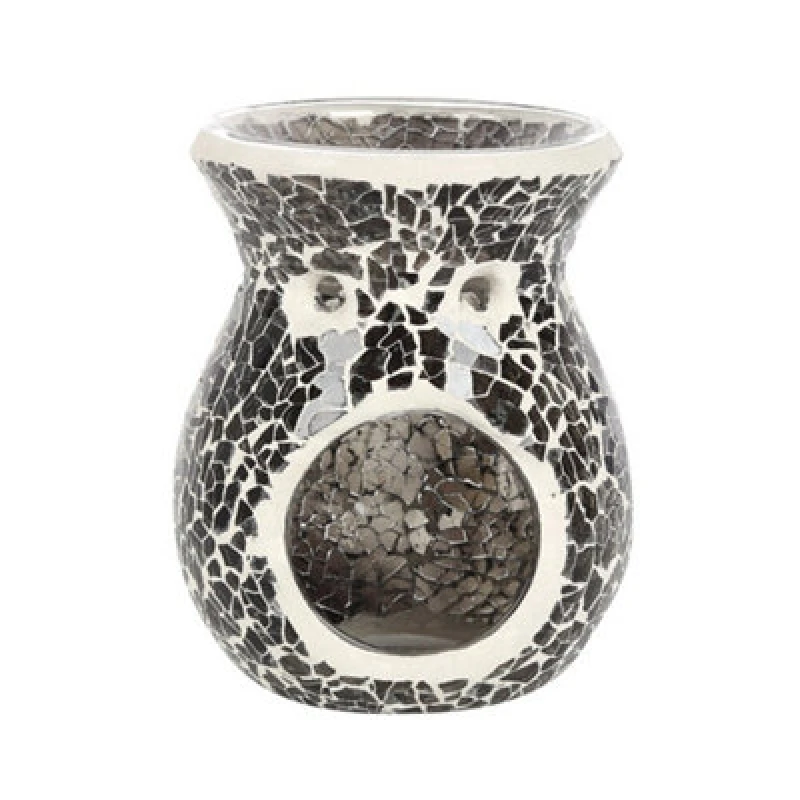 Image of Something Different Something Different Crackle Effect Oil Burner in Mid Grey Mid Grey One Size Unisex 5063107007698