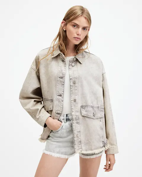 Image of AllSaints Hettie Oversized Denim Shacket