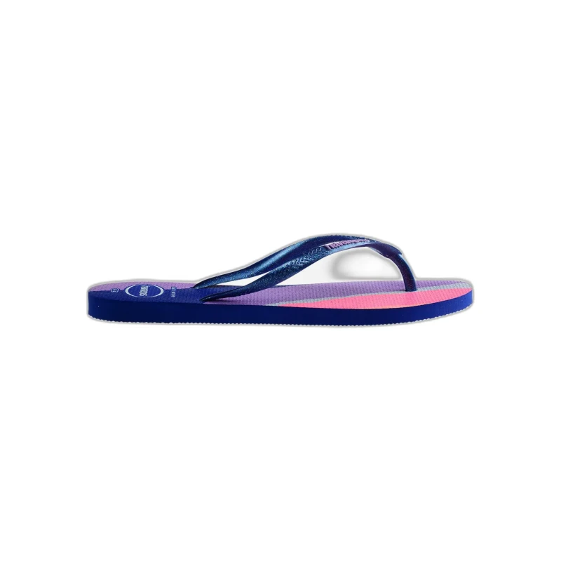 Image of Havaianas Womens Slim Palette Glow Velvet Rose Flip Flops Marine Blue female 6/7