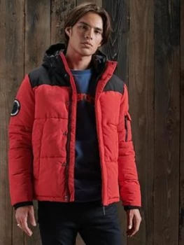 Image of Superdry Quilted Everest Jacket, Red, Size S, Men