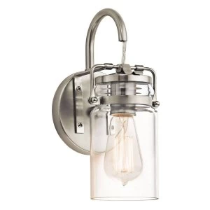 Image of 1 Light Wall Light Brushed Nickel, E27