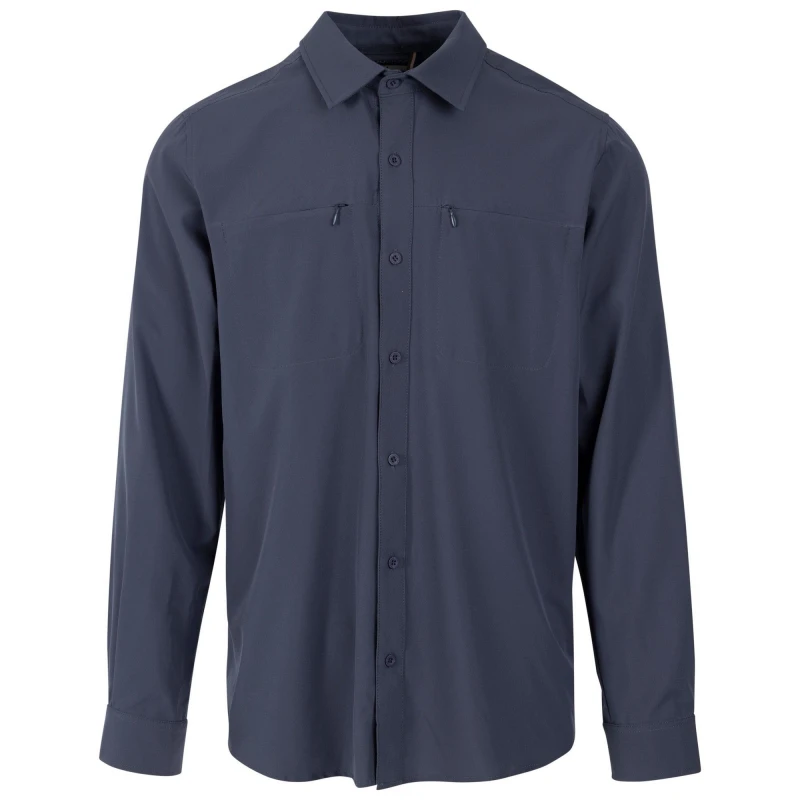 Image of Trespass Trespass Men Cargan Shirt in Dark Grey Size: Small Dark Grey S Male 5063470737741