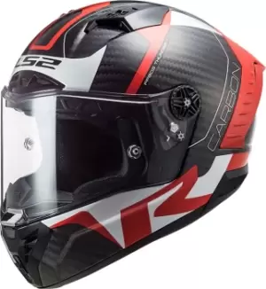 Image of LS2 FF805 Thunder Racing1 Carbon Helmet, white-red, Size S, white-red, Size S
