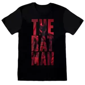 Image of Batman Unisex Adult Text T-Shirt (XXL) (Black)