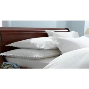 Image of Balmoral White Pillowcase Pair Percale Embroidered 50x75cm