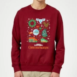 Image of National Lampoon Griswold Christmas Starter Pack Christmas Sweatshirt - Burgundy - L