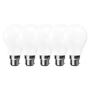 Image of 9 Watts GLS B22 BC Bayonet LED Light Bulb Opal Warm White Dimmable, Pack of 5