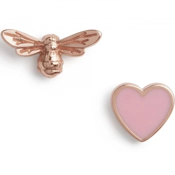 Image of You have my Heart Studs Pink & Rose Gold Earrings