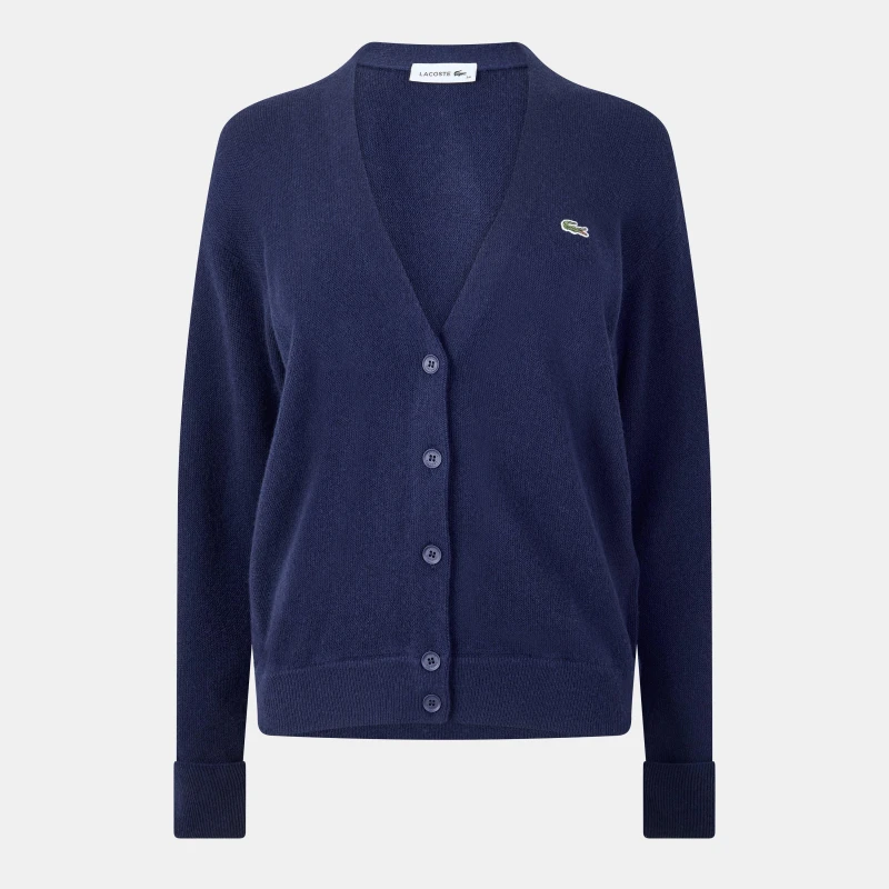 Image of Lacoste V Neck Cardigan Navy female 6 (34)