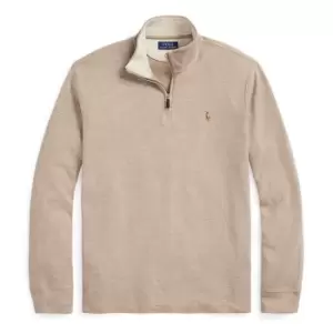 Image of Polo Ralph Lauren Estate Fleece Quarter Zip Sweater - Beige