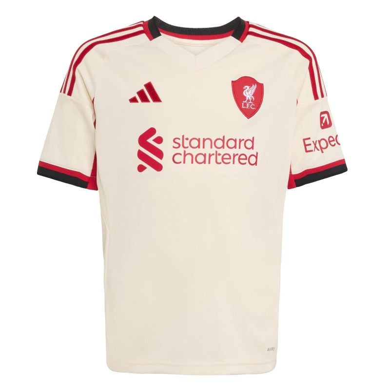 Image of adidas Liverpool Away Shirt 2025 2026 Juniors Domestic Replica Shirts 7-8 Years White 37873301175