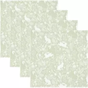 Image of William Morris - Forest Life Green Pack Of 4 Napkins
