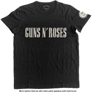 Image of Guns N' Roses - Logo & Bullet Circle Unisex Medium T-Shirt - Black