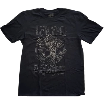 Image of Lynyrd Skynyrd - '73 Eagle Guitar Unisex Medium T-Shirt - Black