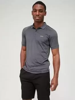 Image of BOSS Pauletech Slim Fit Polo Shirt - Dark Grey Size M Men