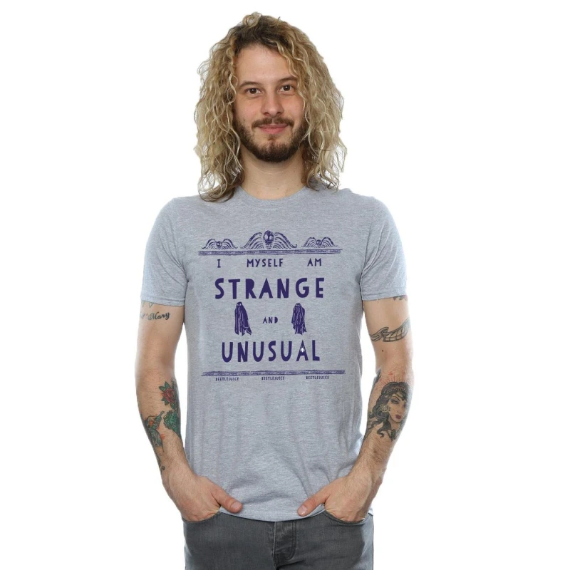 Image of Beetlejuice Beetlejuice Men Strange And Unusual T-Shirt in Grey Size: Small Grey S Male 5057245897136