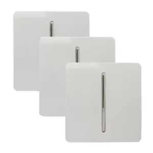 Image of Trendi Switch 1 Gang 2 Way 10 Amp Rocker Light Switch in Screwless White (3 Pack)