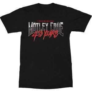 Image of Motley Crue - 40 Years Unisex Medium T-Shirt - Black