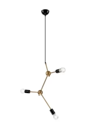 Image of Alessia Multi Arm Pendant Ceiling Light Gold, 3x E27