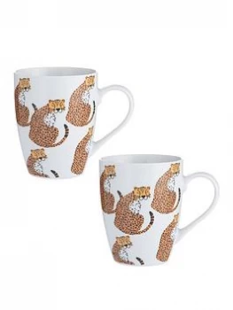 Image of Price & Kensington Set Of 2 Cheetah Mugs