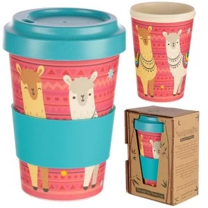 Image of Llama Design Bambootique Eco Friendly Travel Cup/Mug