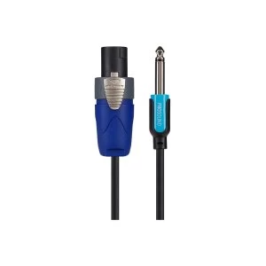 Image of ProSound Neutrik Speakon NL2FX connector to 0.25" 2 Pole Mono Jack Cable 10m