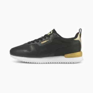 Image of PUMA R78 Metallic Pop Womens Trainers, Black/Gold Size 7 Shoes