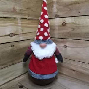 Image of 53cm Christmas Wobbling Tumble Gonk with Red Spotted Hat - Festive