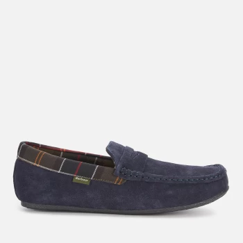 Image of Barbour Mens Porterfield Suede Slippers - Navy - UK 8