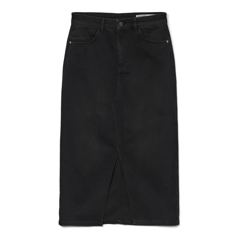 Image of Vero Moda Mid-length high-waisted denim skirt For Her Vero Moda Natalie Mix Gris Female XS