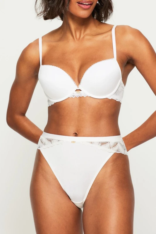 Image of KBX Womens Bridal Harper High-Rise Brazilian in White Size: 10 White Female 10