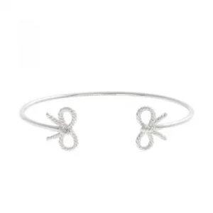 Image of Ladies Olivia Burton Silver Plated Vintage Bow Open Ended Bangle