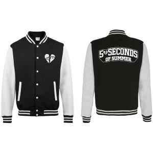 Image of 5 Seconds of Summer - Logo Unisex Medium Varsity Jacket - Black/White