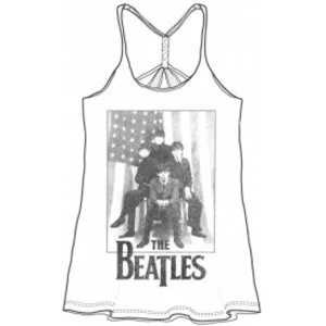 Image of The Beatles Stars & Stripes Ladies White Baby Doll: Medium