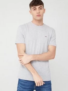 Image of Tommy Jeans Classics Short Sleeve T-Shirt - Light Grey Heather