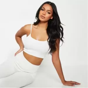 Image of I Saw It First Seamless Ribbed Cami Crop Top - White