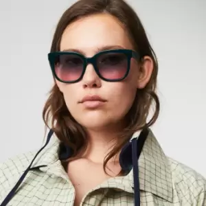 Image of Lacoste Womens Rectangle Acetate Croco Skin Sunglasses Size Unique size Opalin Green