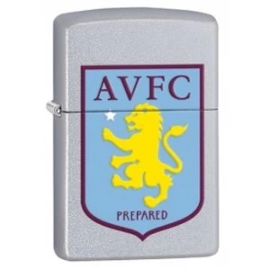 Image of Zippo Aston Villa FC Lighter Satin Chrome Windproof Lighter