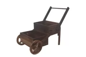 Image of Groundlevel Victorian Wooden Flower Cart Planter